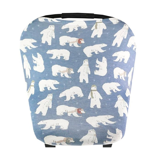 Copper Pearl Multi-Use Cover: Car Seat Covers, Nursing Cover, and Stroller Cover for Sun - Stretchy Fabric, All-Season Use, Stylish Designs, Easy Access for Moms - Polar