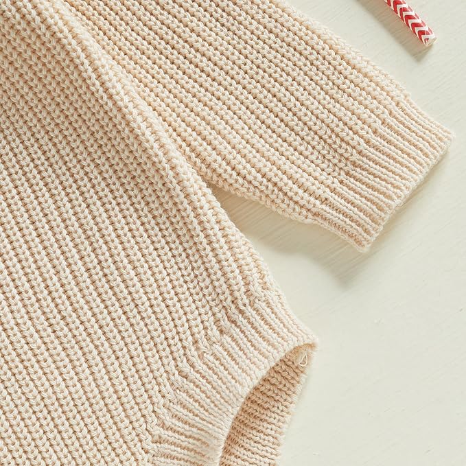 FYBITBO Baby Girl Boy Sweater Knit Oversized Pullover Sweatshirt Romper Onesie Warm Fall Winter Clothes Outfit Newborn