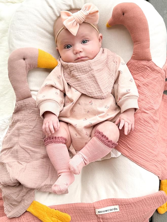 Baby Toys Lovey Blanket Soft Duck Toys for Newborn Essentials 0-6 Months, Sensory Stuffed Animal Security Blanket for Boys and Girls (Duck-Cream)