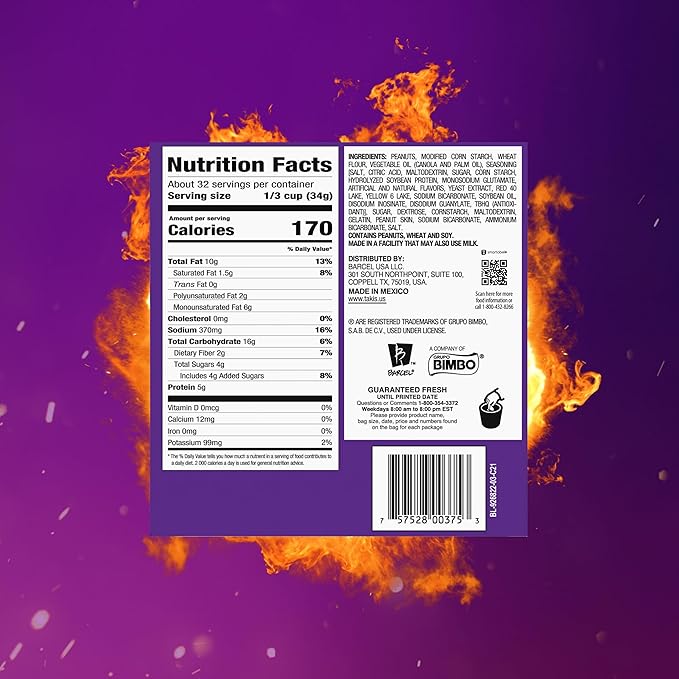 Takis Fuego Hot Nuts 12 pc / 3.2 oz Snack Size Box, Hot Chili Pepper & Lime Flavored Extreme Spicy Double-Crunch Peanuts