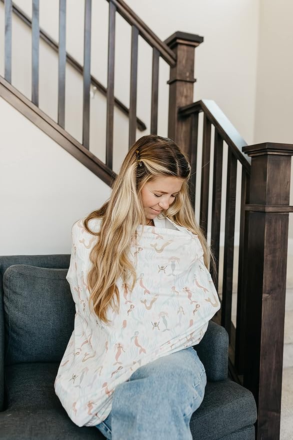 Copper Pearl Multi-Use Cover: Car Seat & Stroller Cover for Sun - Stretchy Fabric, All-Season Use, Stylish Designs, Easy Access for Moms - Coral