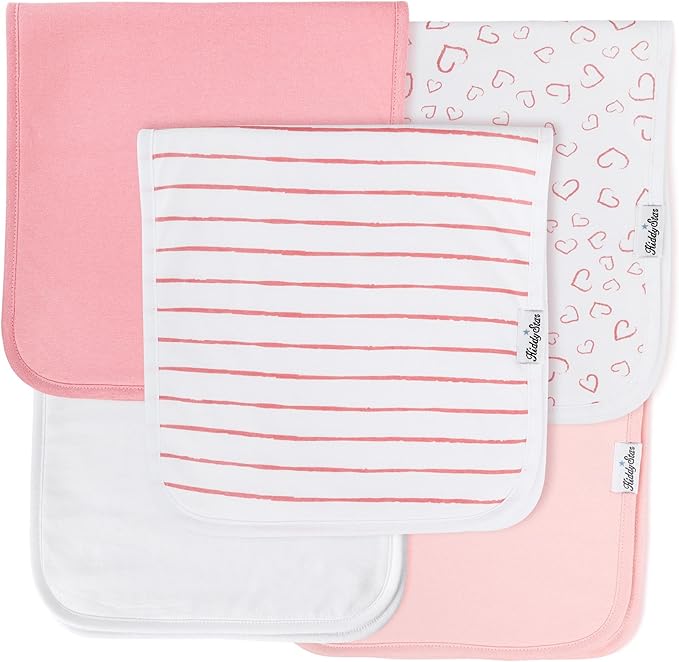 Premium 5-Pack Large Organic Cotton Burp Cloths – 3 Layers, Ultra Soft & Absorbent Burping Towel, Shoulder Towel & Hand Towel
