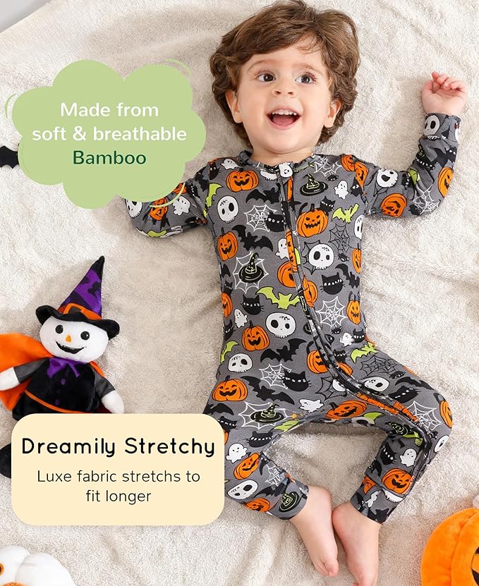 Footless Pajamas Baby Boy Girls, Viscose from Bamboo Baby Pajamas, Two Way Zipper Sleepers, Newborn Pjs
