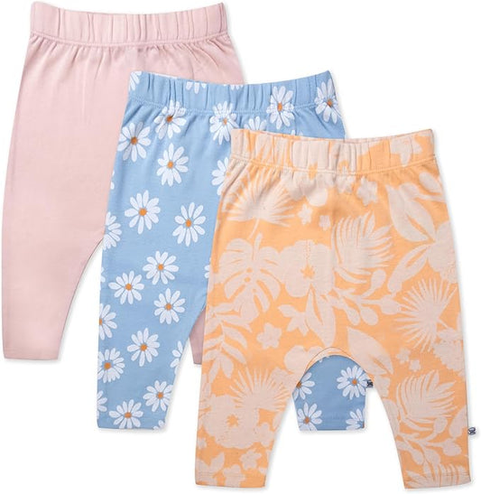 HonestBaby Unisex-Baby Multipack Harem Pants Roomy Fit Pull on Bottoms 100% Organic Cotton for Baby Boys, Girls