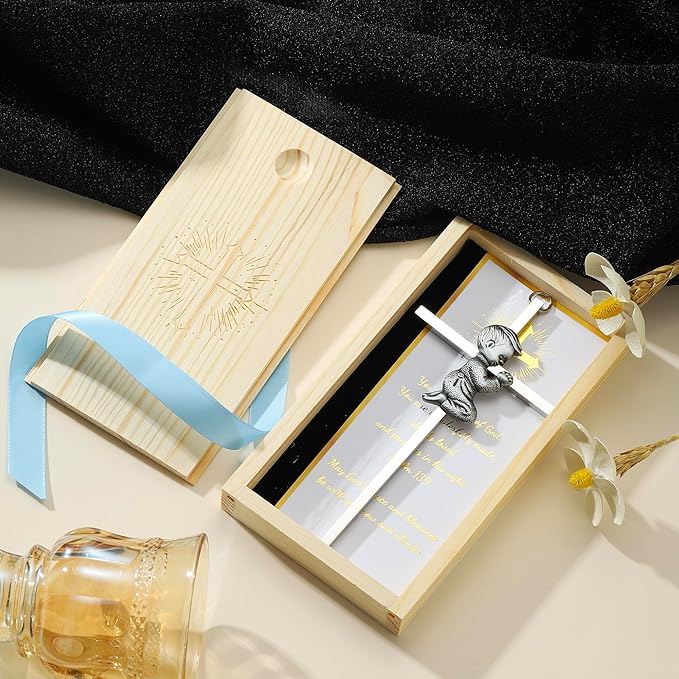 Baptism Gifts for Boys & Girls,First Communion Gifts for Kids,Christening Baby Shower Party 6in Praying Cross