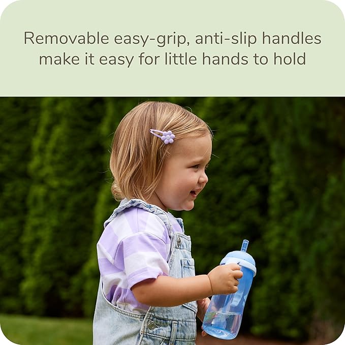 NUK Learner Straw Cup 10oz - Toddler Cup with Soft Straw for Easy Drinking Suitable for Ages 8 Months and Up