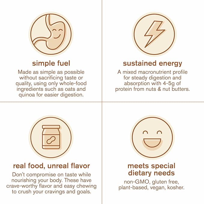 Skratch Labs Energy Bar | Cinnamon + Oatmeal (12 Pack) | Plant Based Healthy Snack | Low Sugar - 5g Protein | Non-GMO, Gluten Free, Soy Free, Vegan, Kosher