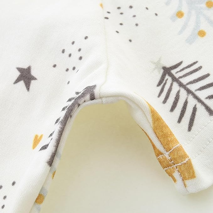 Baby Boy Girl Romper Short Sleeve 100% Cotton Bodysuit Outfits 2 Way Zipper Jumpsuit