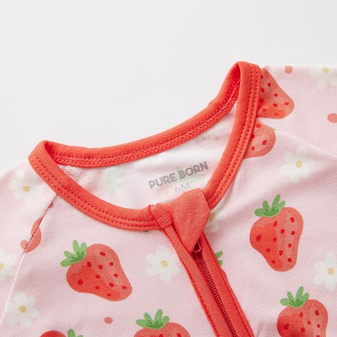 pureborn Baby Boys Girls Sleeper Snug Fit Viscose from Bamboo Pajamas 0-24 Months