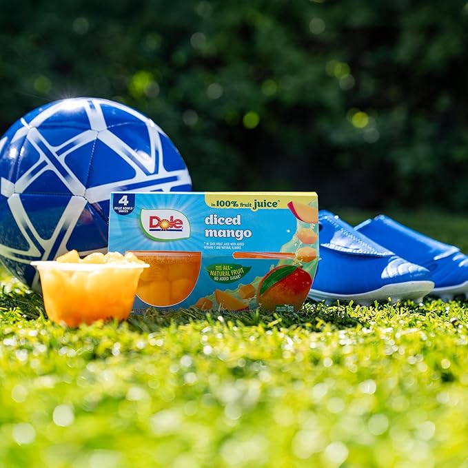 Dole Diced Mango in 100% Fruit Juice - Dole Fruit Bowls - 4 oz Fruit Bowls - 24 Pack