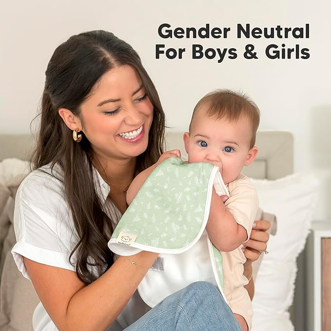 Organic Burp Cloths Baby Boy & Girl - 5-Pack Super Absorbent Cotton Burping Cloths for Babies, Soft & Plush Newborn Spit Up Rags, Infant Towels for Milk Spit Up, Unisex, Large 21" x 10" (Lunaris)