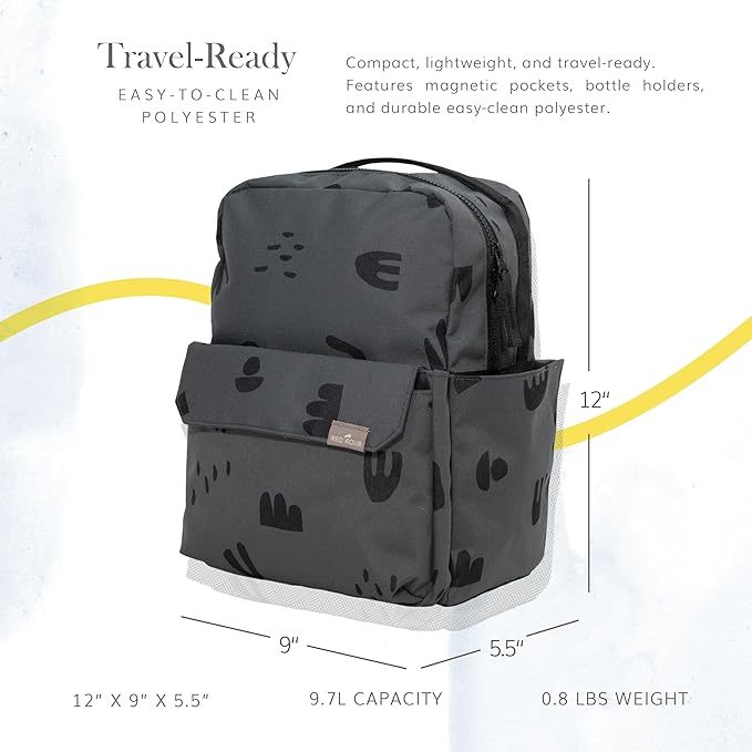 RED ROVR Mini Roo Lightweight Backpack | 6 pockets for everyday essentials (Charcoal Doodle)
