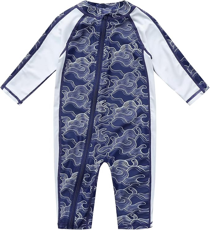 Baby Swimsuit UPF 50+ Sun Protection One Piece Zipper Beach Swimwear for Little Boys Girls Toddler