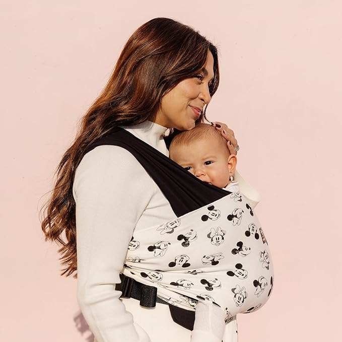 Moby Baby Wrap Carrier Easy-Wrap for Newborns to Toddlers (8-33lbs), Infant Sling Carrier, Lightweight & Hands Free Design, Adjustable for All Body Types (Disney's Mickey Mouse & Minnie Mouse)