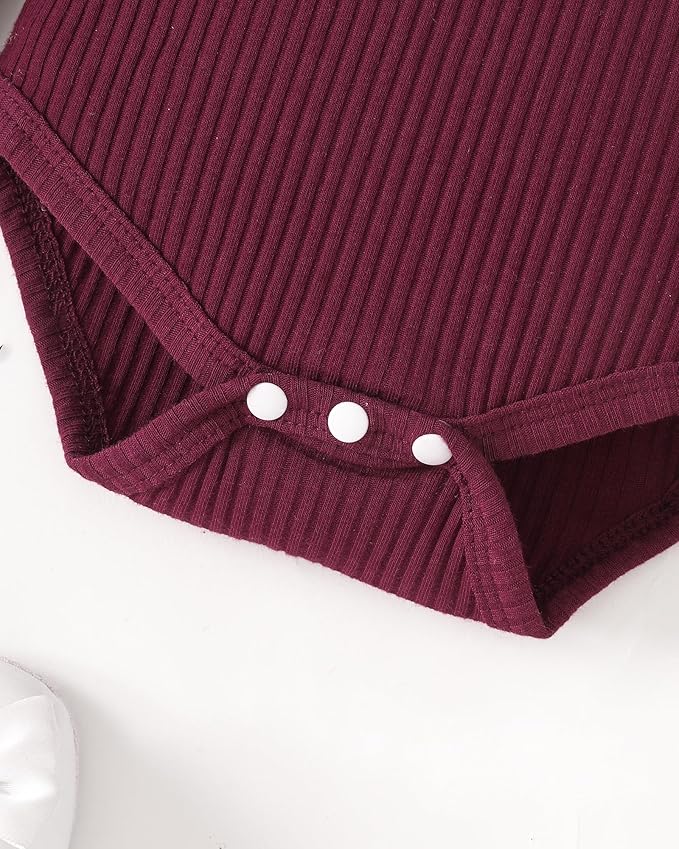 SUNNY PIGGY Baby Girl Clothes Newborn Outfits Infant Ruffle Romper 0-18M Fall Winter Flower Plaid Pants Clothing Set