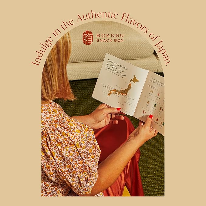 Bokksu Seasons of Japan Snack Box - 1-Piece Tea + 22-Piece Snacks from Japan - Authentic Japanese Food Box with Cookies, Chips, Mochi, Crackers, Tea, and More