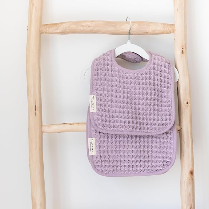 Bella Tunno Baby Bibs and Burp Cloths Set – Reversible Drool Bibs and Soft Absorbent Newborn Burp Cloths, Oeko-TEX Certified (Orchid)