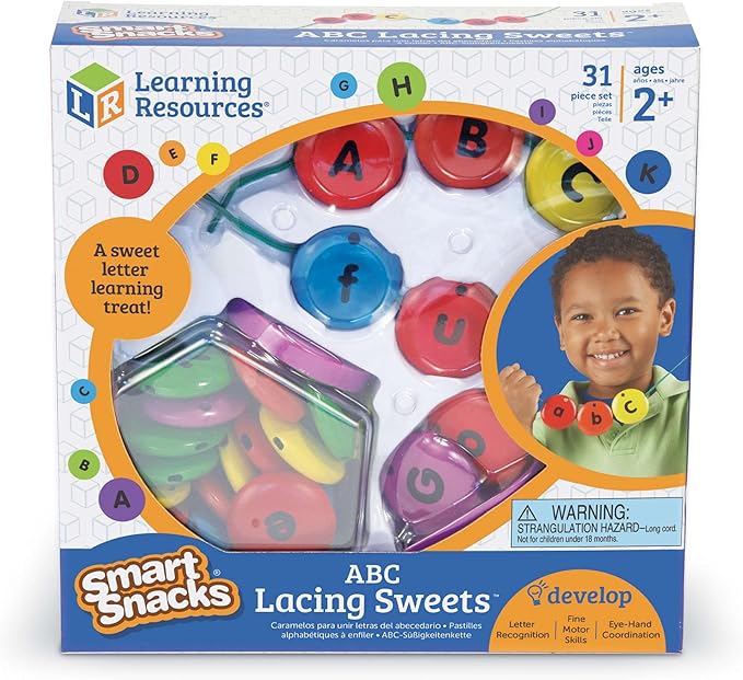 Learning Resources Smart Snacks ABC Lacing Sweets, Fine Motor Toy, 31 Pieces, Ages 2+