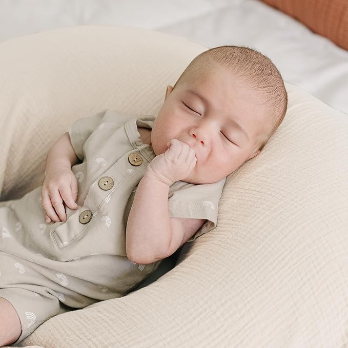 Konssy Muslin Nursing Pillow Covers, 100% Cotton Soft & Adorable Covers for Breastfeeding Pillows, Slipcovers for Newborn Baby Boys & Girls