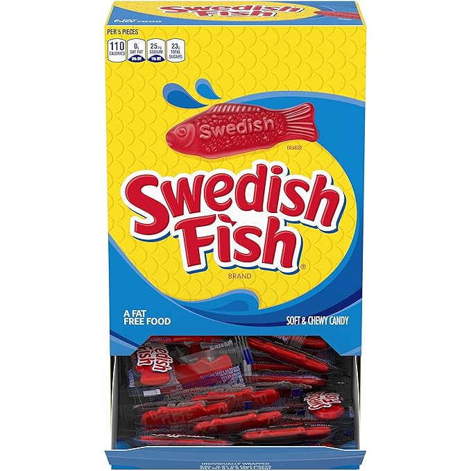 SWEDISH FISH Individually Wrapped Soft & Chewy Candy, Bulk Candy, School Snacks, 240 Count Box
