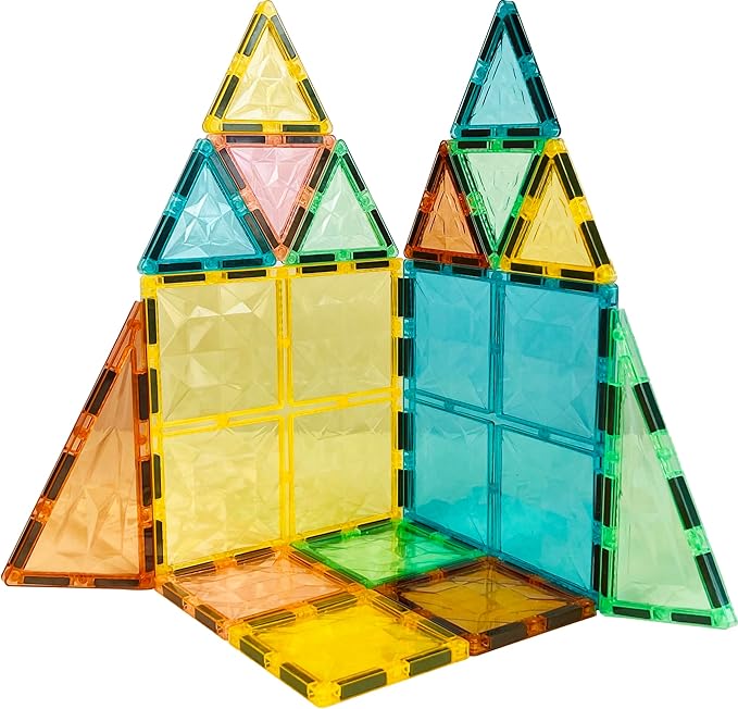 Magnetic Tiles 100-Piece Set for Kids, Magnetic Building Blocks STEM Toys for Age 3+ Boys and Girls, Educational Magnet Construction Tiles for Creativity & Learning