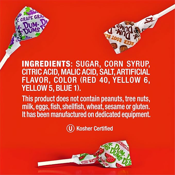 Dum Dums Original Candy Mix Variety Pack - All-Time Classic Flavors, Lollipops Individually Wrapped in Bulk Candy Bag, Assorted Suckers for Valentine's Day, Easter, and Halloween - 720 Count