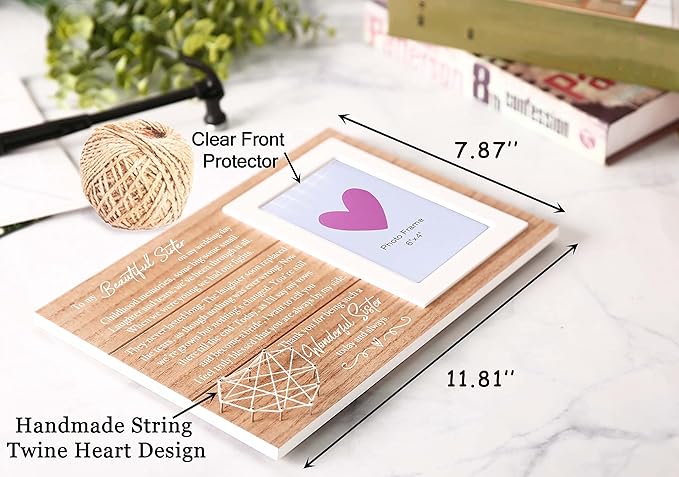 Picture Frame Gift for Sister from Bride-Thank You for Being Such a Wonderful Sister Today and Always-Wedding Present for Sis-Bridal Shower Present for Sis-Photo Frame Gift for Maid of Honor
