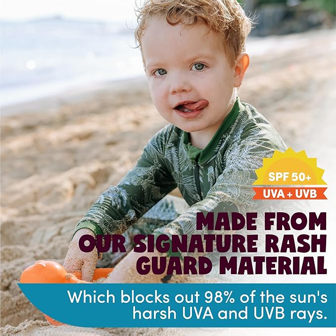 SwimZip Boys' Long-Sleeve UPF 50+ Swimsuit for Baby, Toddler, & Little Boys