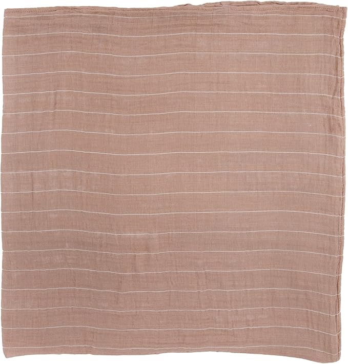 Little Unicorn Premium Cotton Swaddle Baby Blanket | Breathable Fabric | for swaddling, Play, Nursing & More (Mauve Stripe)