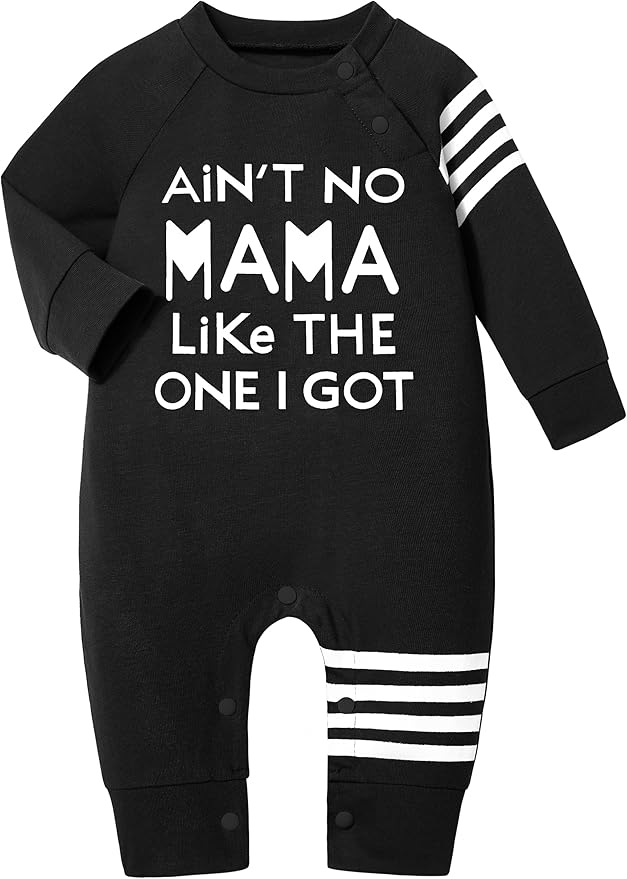 Baby Boy Clothes Infant Mamas Print Romper Stripe Sleeve Outfits Fall Winter Baby Clothing Jumpsuit