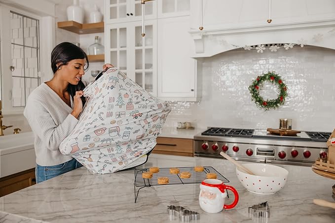 Copper Pearl Multi-Use Cover: Car Seat Covers, Nursing Cover, and Stroller Cover for Sun - Stretchy Fabric, All-Season Use, Stylish Designs, Easy Access for Moms - Cindy