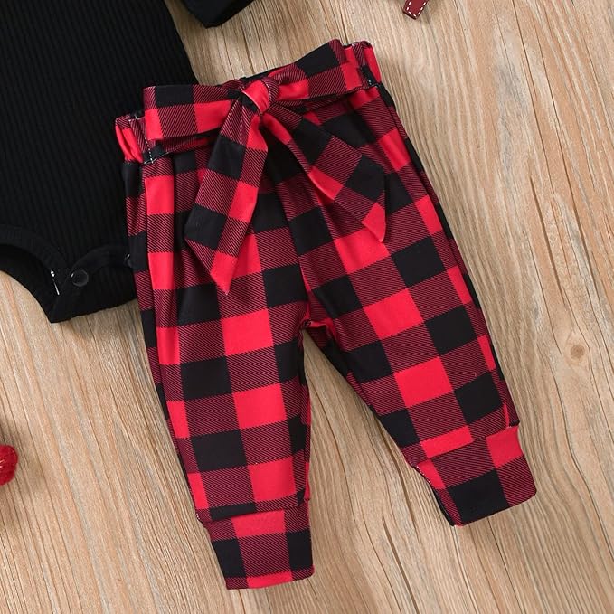 Aalizzwell Preemie Newborn Infant Baby Girls Clothes Ribbed Romper Bodysuit Pants Set Fall Winter Outfits