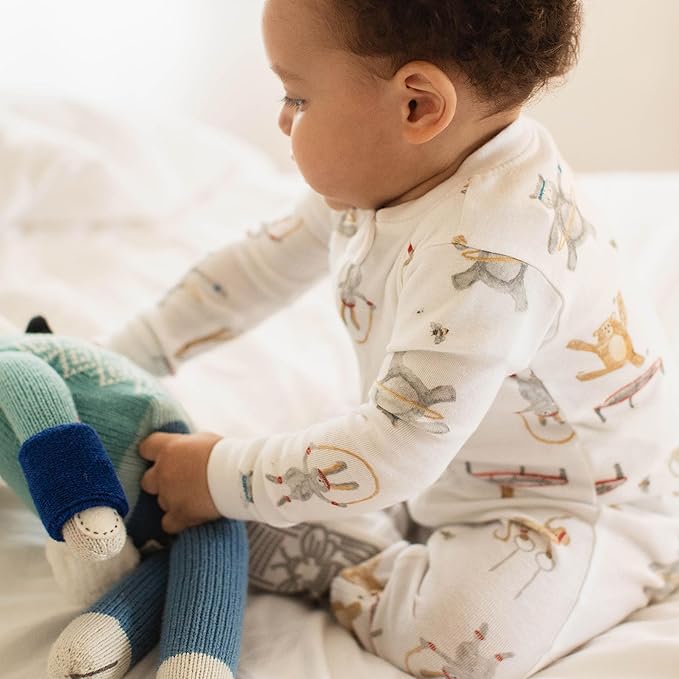 Burt's Bees Baby baby-boys Boys Sleeper Pjs, 100% Organic Cotton, One-piece Footie, Zip Up Jumpsuit, Snug Fit Pajamas