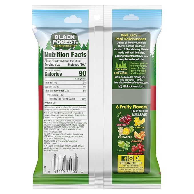 Black Forest Gummy Bears Candy, 4.5 Ounce Bags (Pack of 12)