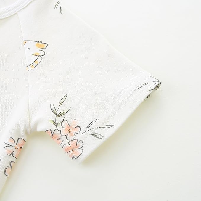 Baby Boy Girl Romper Short Sleeve 100% Cotton Bodysuit Outfits 2 Way Zipper Jumpsuit