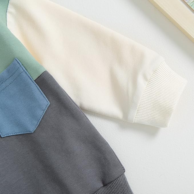 2Pcs Baby Boys Hoodie Tops Pants Set Dinosaur Deer Print Sweatsuit Fall Winter Outfits