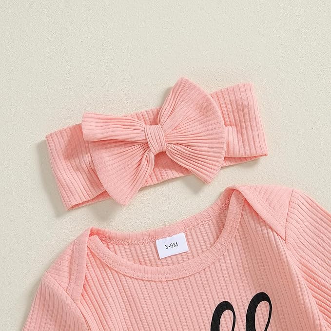 Newborn Girl Clothes Baby Girl Coming Home Outfit Zipper One-piece Outfits Ruffle Footie Bodysuit Jumpsuit Headband