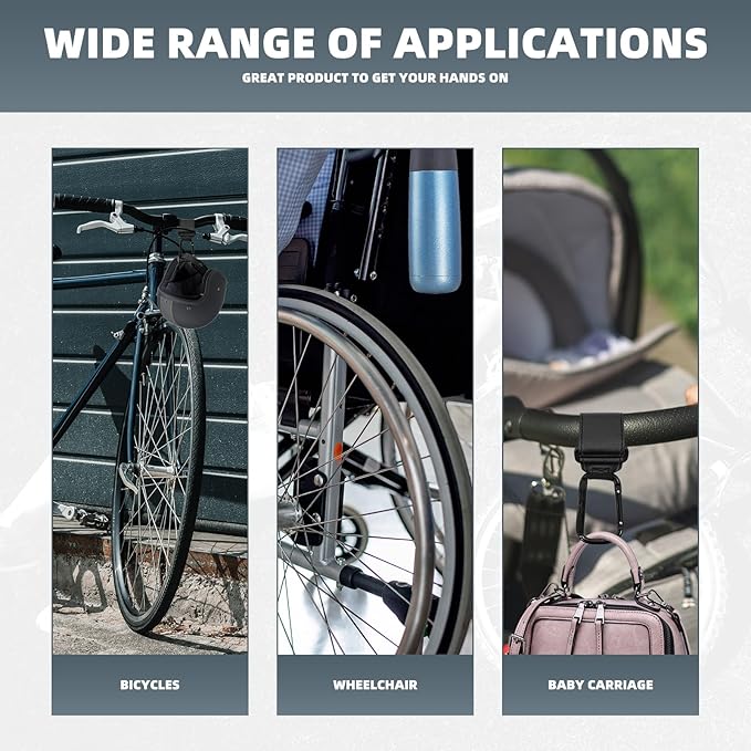 4 Pack UTV Hook for Hanging Headsets, Helmet and Goggles, Multipurpose Carabiners Clip Adjustable Hanger Hook for Electric Scooters Bicycle Stroller SXS Accessory