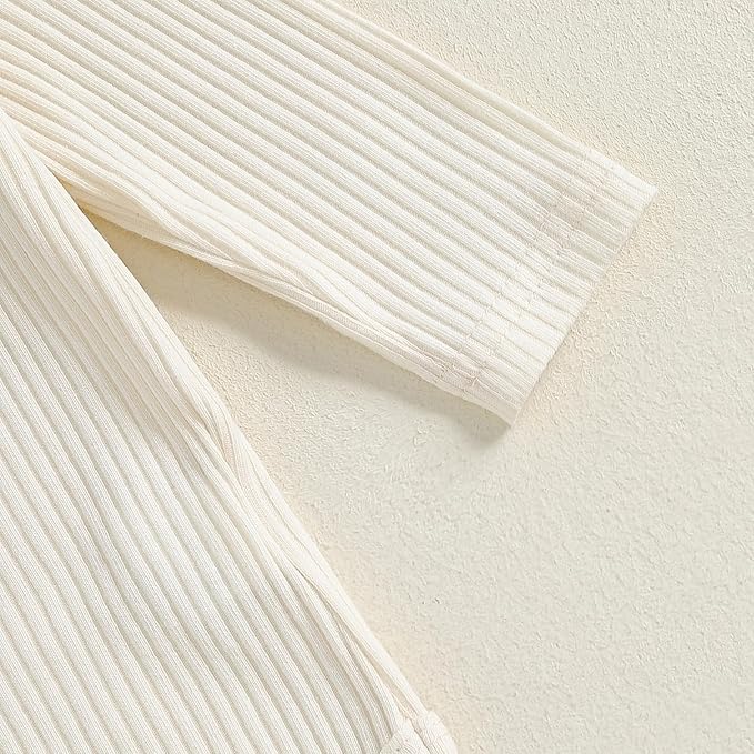 fhutpw Baby Boy Clothes 3 6 12 18 Months Ribbed Knitted Long Sleeve Romper and Pants Sets Newborn Fall Splicing Color Outfits