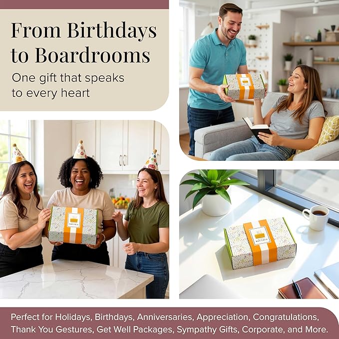 Broadway Basketeers Happy Birthday Gift Baskets for Prime Delivery Gourmet Cookie Gifts Box with Brownies, Individually Wrapped Edible Care Package for Men, Women, Husband, Wife, Mom, Dad, Families