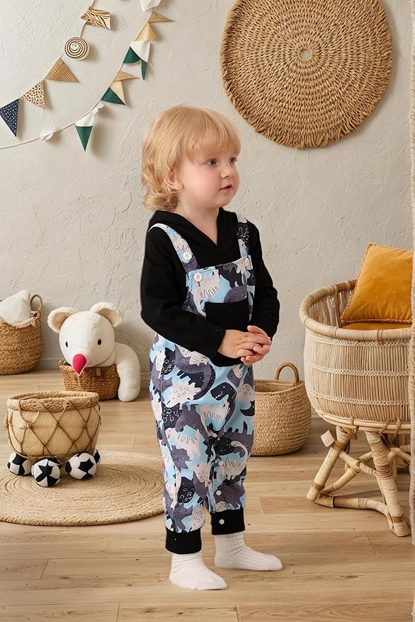 NZRVAWS Baby Boy Clothes Newborn Outfits Infant Romper Fall Winter Hoodie Pocket Pants Overalls Set NB-18M