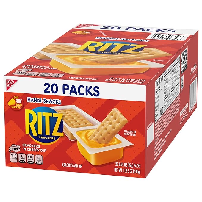 Handi-Snacks RITZ Crackers 'N Cheesy Dip Snack Packs, 20 Snack Packs (Pack of 2)