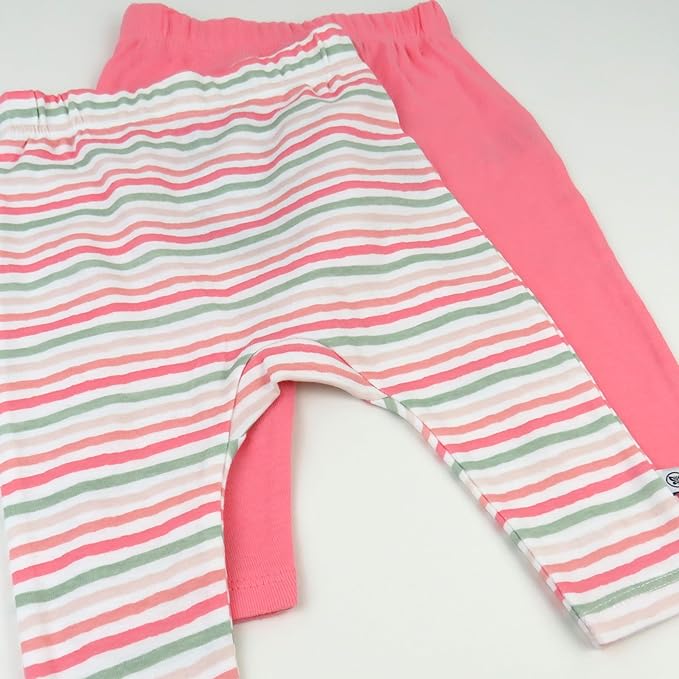 HonestBaby Unisex-Baby Multipack Harem Pants Roomy Fit Pull on Bottoms 100% Organic Cotton for Baby Boys, Girls