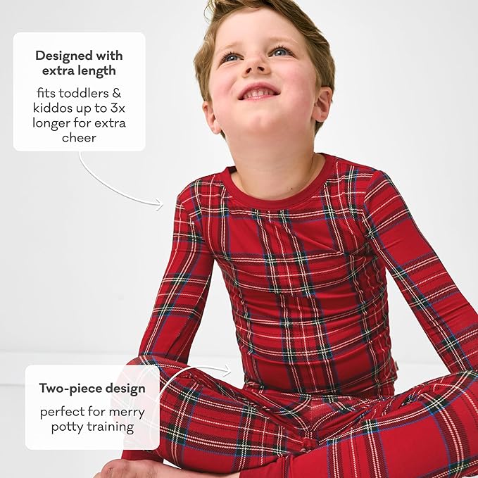 Little Sleepies Two-Piece Pajama Set for Boys & Girls, Soft Viscose from Bamboo Toddler Pajamas for Kids, Family Matching PJs