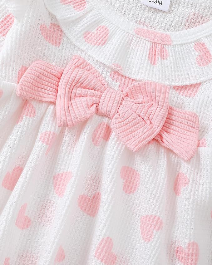 Renotemy Preemie Newborn Baby Girl Clothes Infant Romper Fall Winter Outfits Gifts for Girls Cute Bell Bottoms Pant Sets