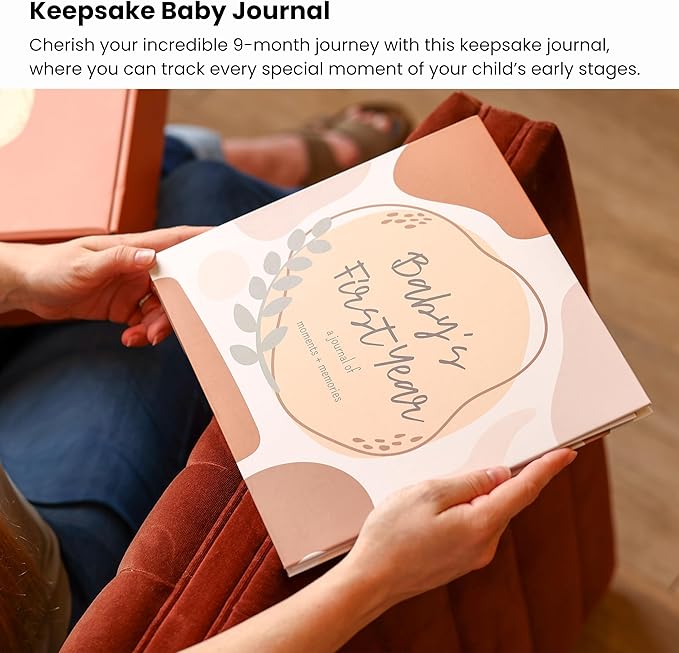 Baby Memory Book Gift Set and First Year Journal (0–5 Yrs), Milestone Blanket, Monthly Markers & Birth Announcement Sign Gender Neutral Baby Gift for Baby Showers