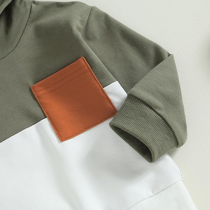 2Pcs Baby Boys Hoodie Tops Pants Set Dinosaur Deer Print Sweatsuit Fall Winter Outfits