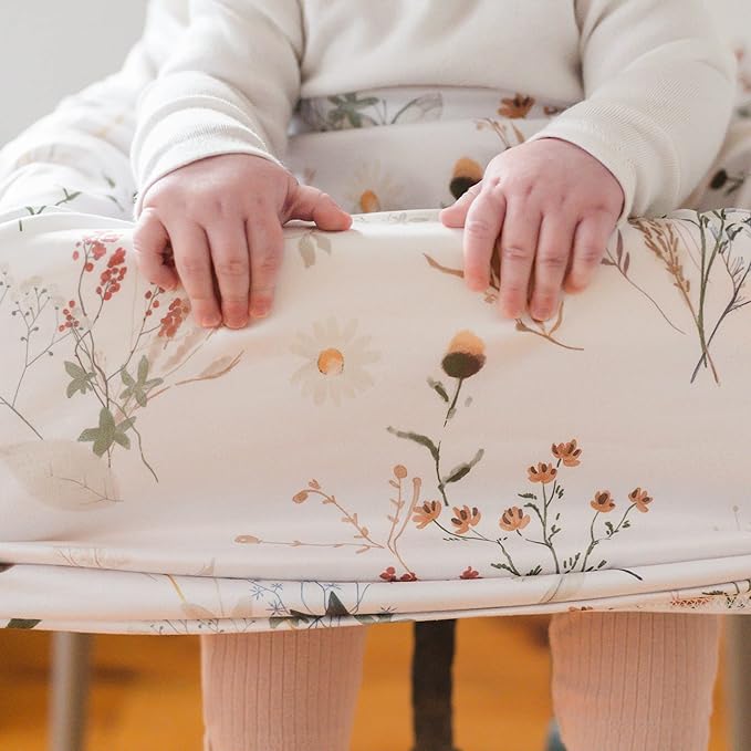 Pobi Baby Premium Multi-Use Cover - Nursing Cover, Baby Car Seat Covers, Shopping Cart, High Chair, and Breastfeeding Cover - Ultra-Soft, Stretchy, Floral Scarf for Baby and Mom (Wildflower)