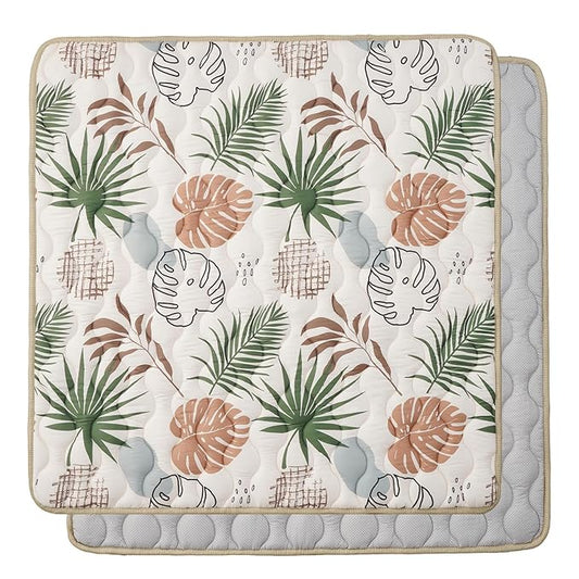 Bunnikins & Clover Baby Play Mats for Floor, 50"x50" Thicken Soft Play Mat, Foldable and Non Slip One-Piece Crawling Mat, Machine Washable Foam Play Mat for Baby, Toddlers Infants, Tummy Time