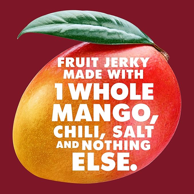 SOLELY - Organic Spicy Mango Chili and Salt Fruit Jerky - 1 Individually Wrapped Fruit Strip - Fruit Leather Made from Dried Fruit - Healthy Snacks for Adults & Kids - Vegan, Non GMO - 0.8oz (23g)